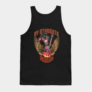 Fun Doxie playing guitar with my students rock Tank Top